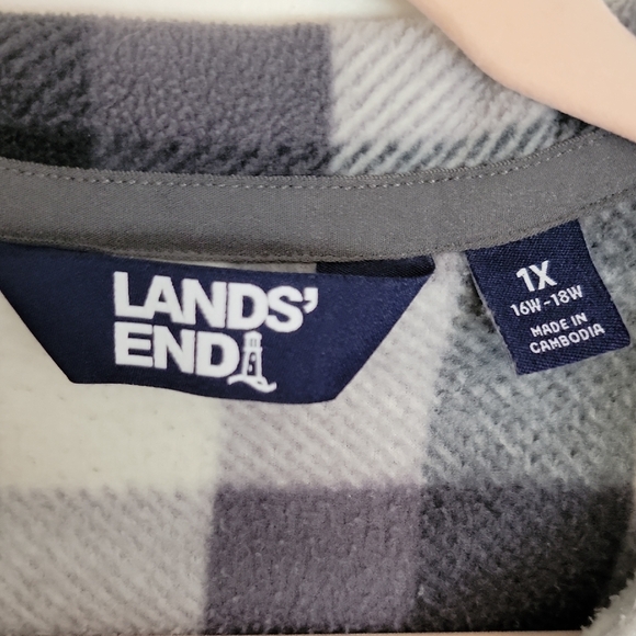 Lands' End Checkered Half-Zip Sweater - Picture 3 of 11